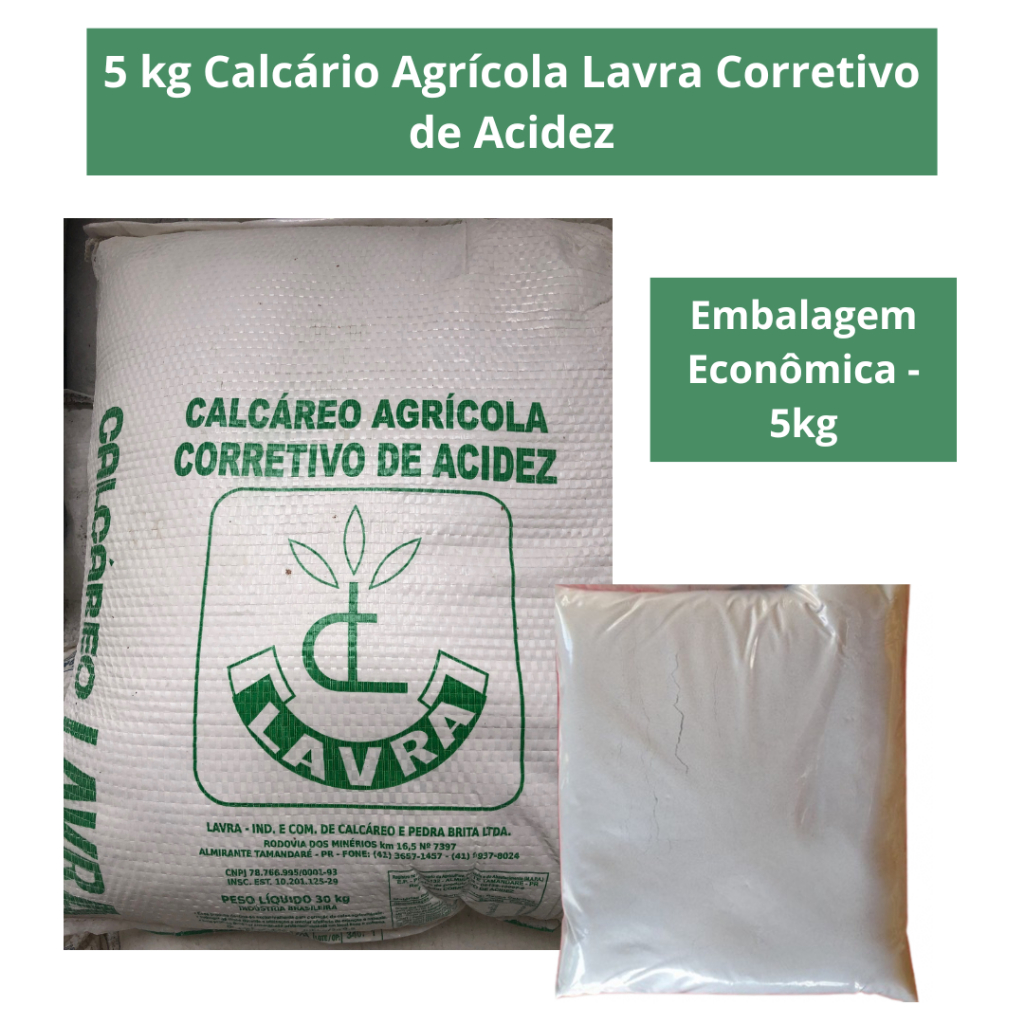 5kg Calcário Agrícola Pó Corretor De Solo Adubo Fertilizante