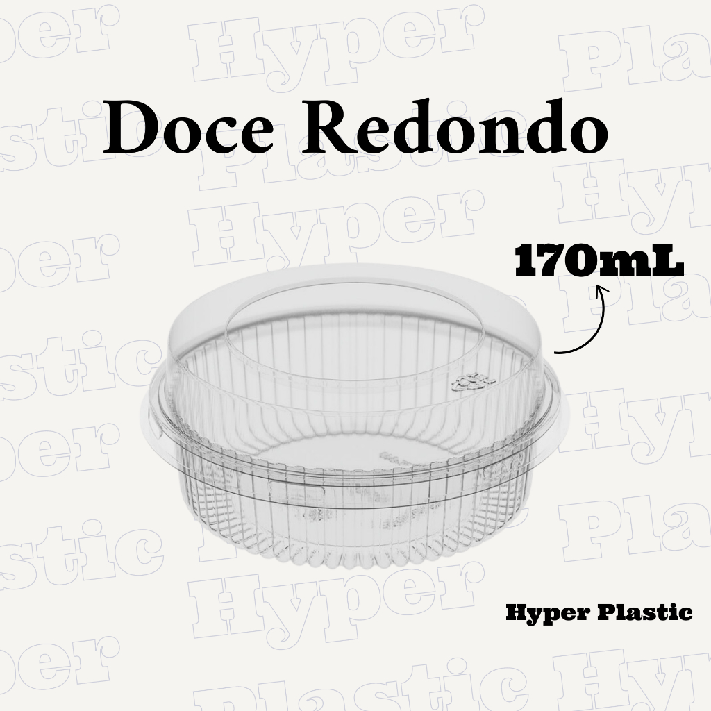 Embalagem Doce Redondo com tampa 170ml 50, 100 ou 150 Unidades D640  para Bolos Tortas Mousses Pudim Doces e Sobremesas em Geral