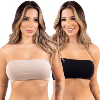 Kit 3 Top Tomara Que Caia Cotton Sutiã Faixa Algodão Antialérgico PROMOCAO em Oferta na Shopee