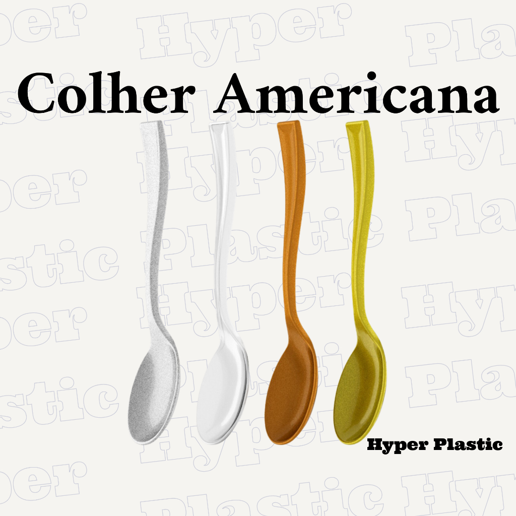 Mini Colher Americana Com Pacote 20/40/80 Unidades Prata/Cristal/Bronze/Ouro