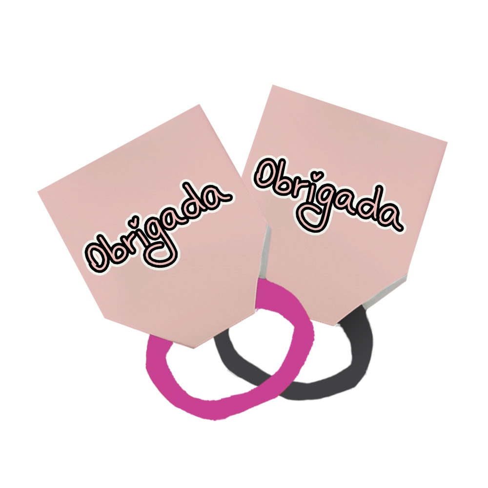 56 Xuxinha Rabicó Amarrador Tag Lembrancinha Gratidão Frase Obrigada Fundo Liso Rosa