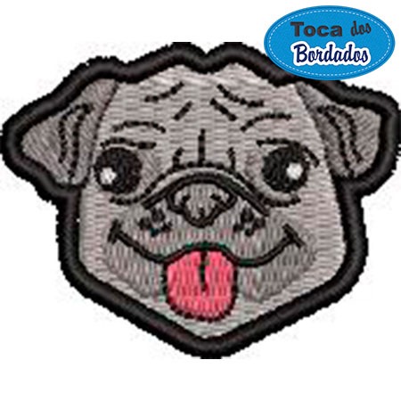 Patch Bordado Pug 4x5 cm Cód.6283 moda pet cachorro dog