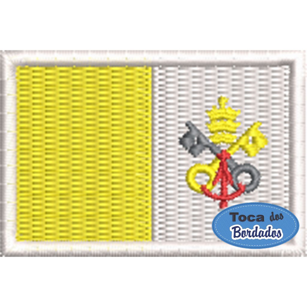 Patch Bordado Bandeira Vaticano 3x4,5 cm Cód.MBP52