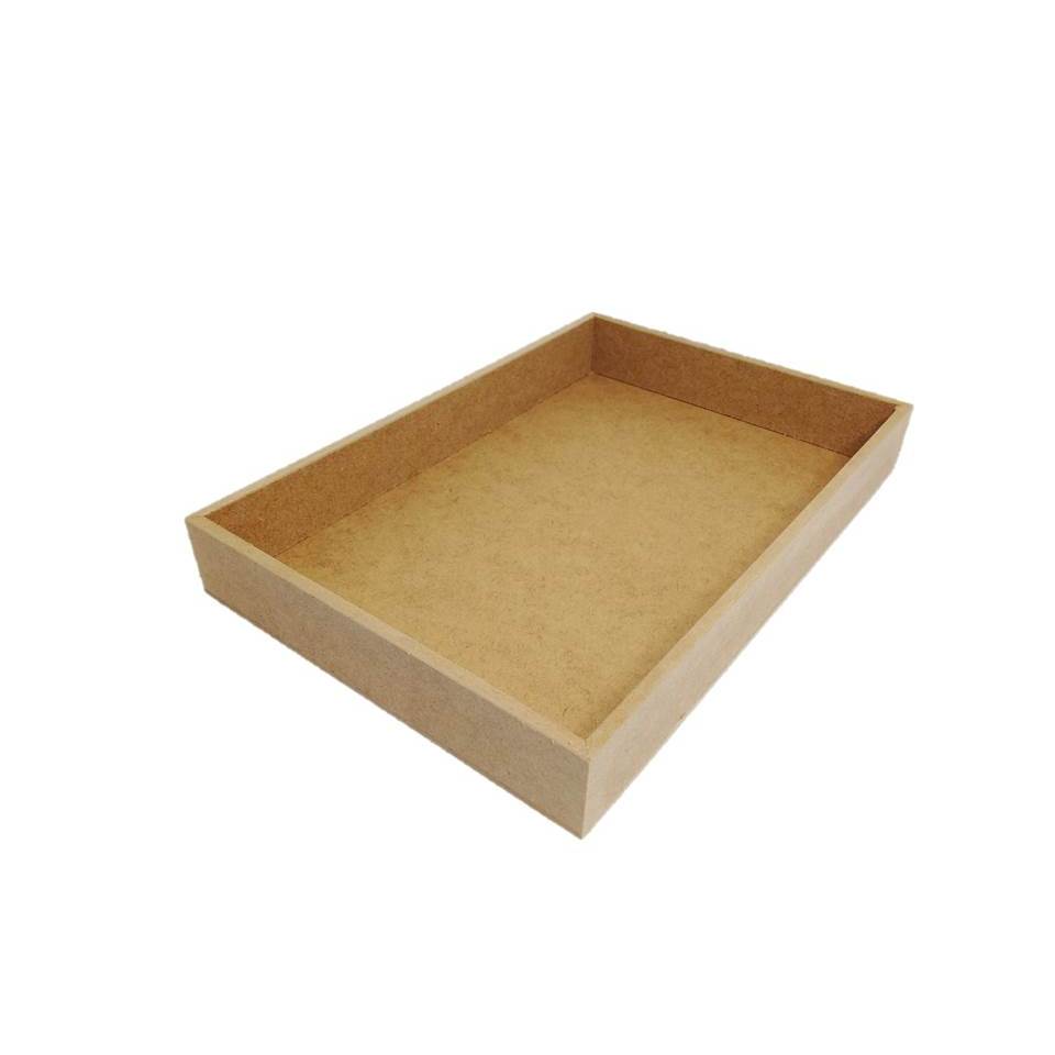 Bandeja pequena decoração café artesanato 2 unidades 24x16x4 mdf cru 6mm interna