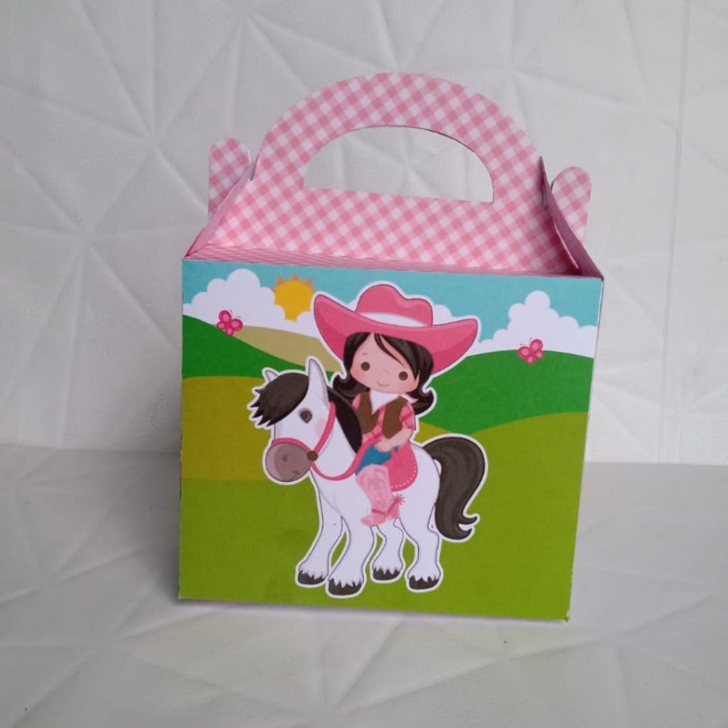 Caixa Lancheira Fazendinha Rosa - Festa Infantil - Caixinhas Personalizadas - Lembrancinhas