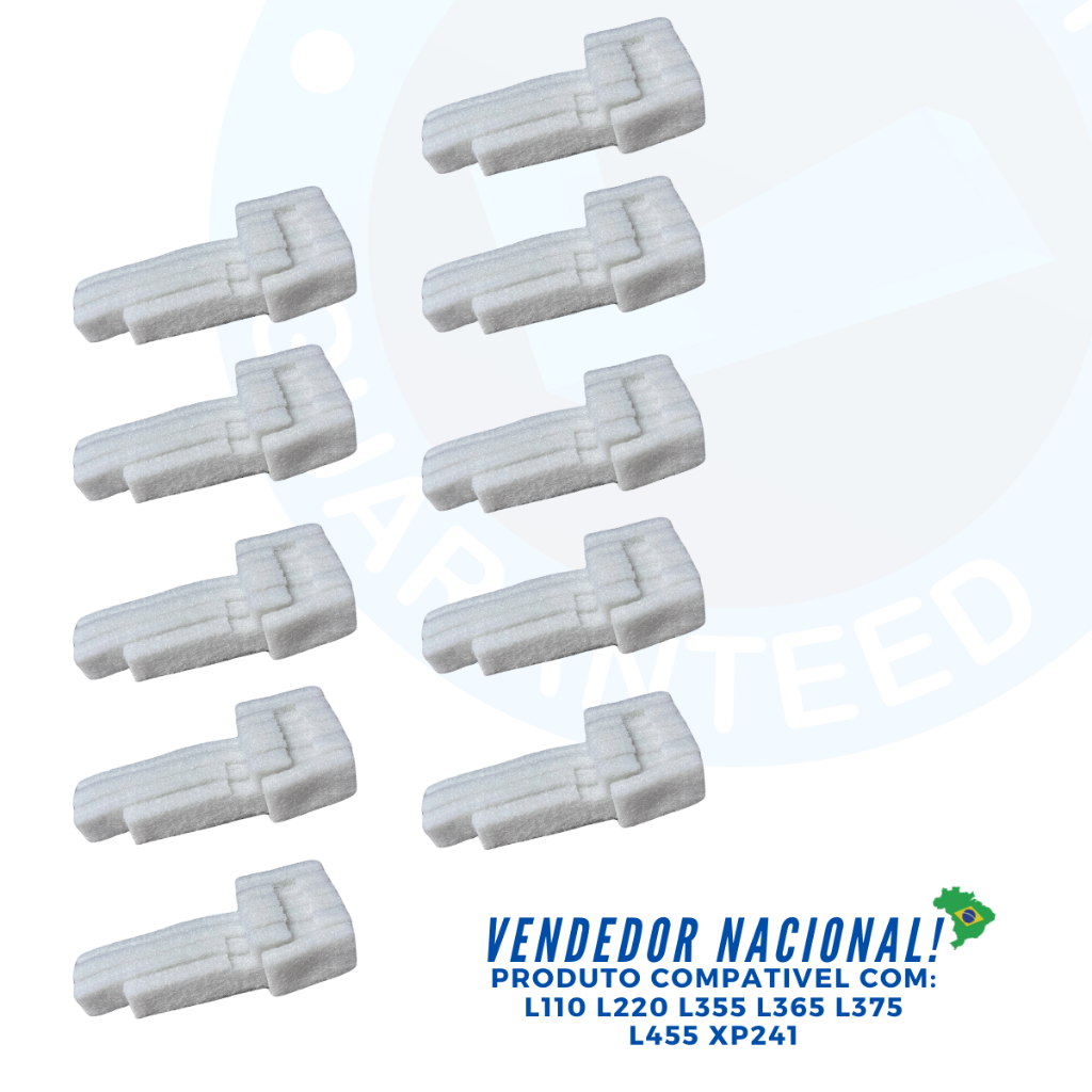 KIT 10 Feltro Almofada Esponja Absolvente para Epson L110 L220 L355 L365 L375 L395