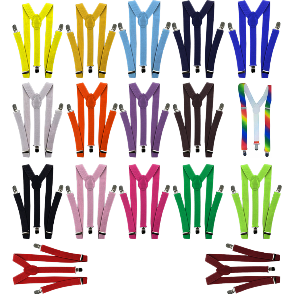 Suspensórios Masculino E Feminino Largo 2,5cm -Várias Cores Elegante  Versátil Unissex Durável Ajustável Confortável