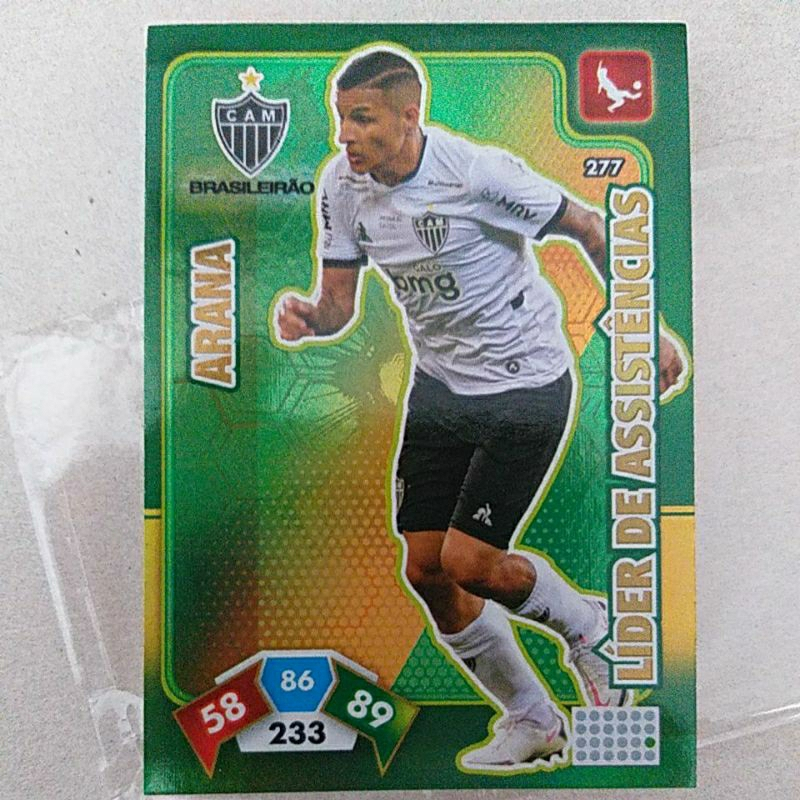 Card LÍDER DE ASSISTÊNCIAS 277 ARANA ATLÉTICO/MG, Panini Adrenalyn XL do Campeonato Brasileiro 2020/2021