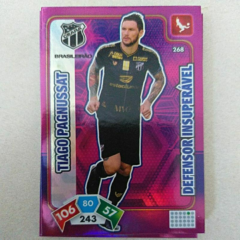 Card DEFENSOR INSUPERÁVEL 268 TIAGO PAGNUSSAT CEARÁ, Panini Adrenalyn XL do Campeonato Brasileiro 2020/2021