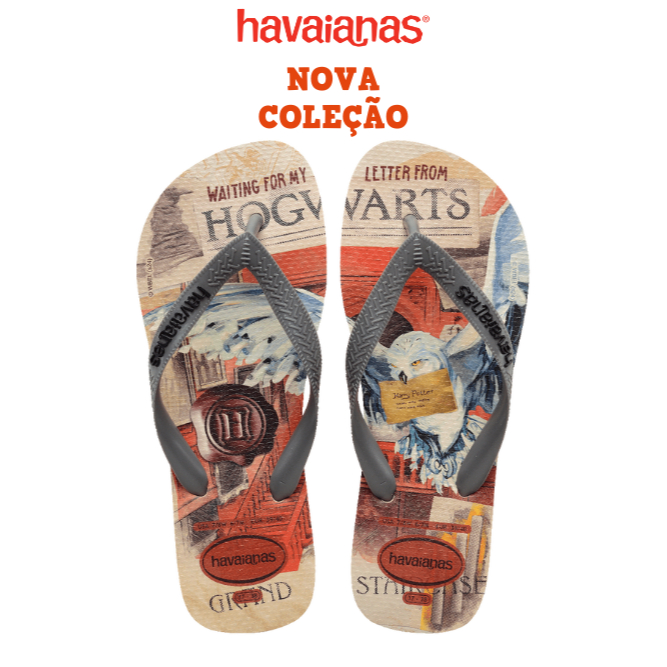 Chinelo Havaianas Harry Potter Hogwarts Edwiges Masculino Feminina em Oferta na Shopee