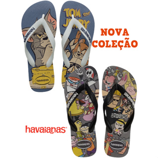 Chinelo Havaianas Warner Tom e Jerry Cartoon Network Coragem Vaca Frango Masculino Feminina em Oferta na Shopee