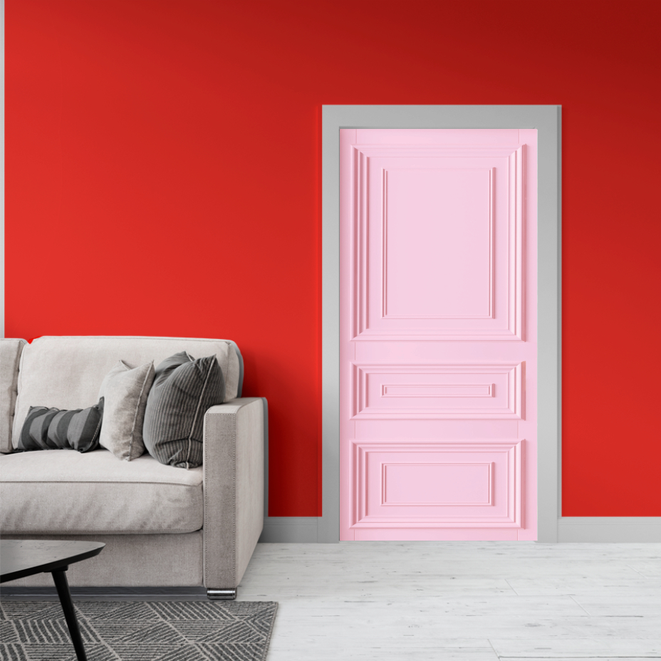 Adesivo De Porta De Madeira Ou Vidro  - Madeira ROSA 13870 - 2 LADOS DA PORTA
