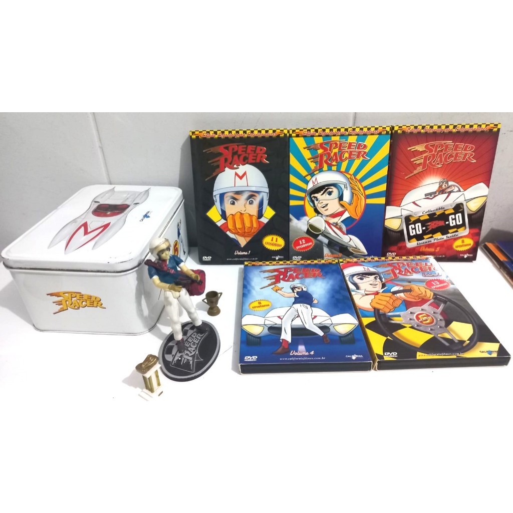 Speed Racer Box Dvd Serie Completa Com 52 Episódios Tatsuo 5 DVDs mais o Boneco Figura de Ação Speed