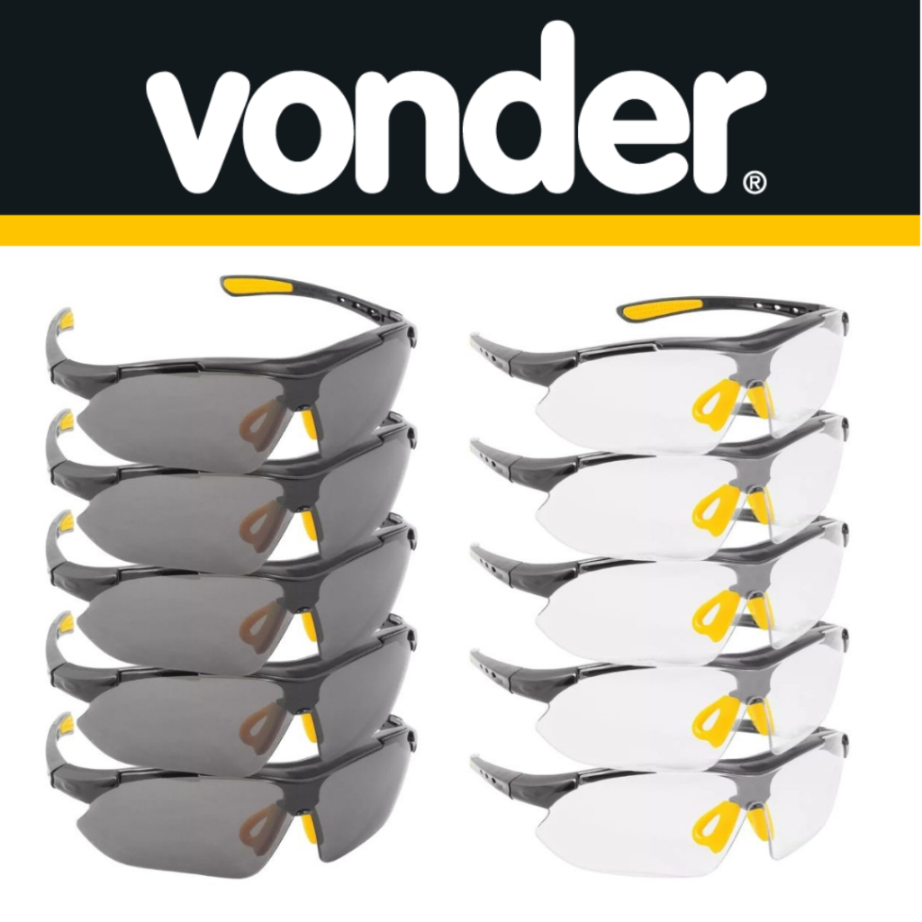 Óculos de Segurança Boxer Fumê e Incolor: Estilo e Proteção em um só Produto x10 UNIDADES em Oferta na Shopee