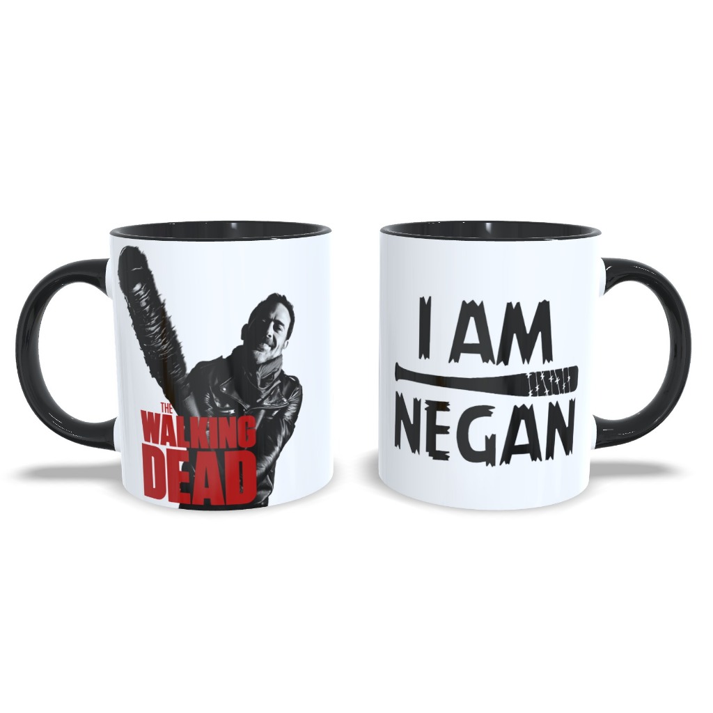 Caneca Negan e Lucille Team The Walking Dead Caneca Personalizada em Porcelana, Time Negan Lucille