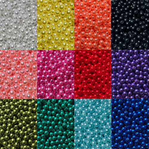 Até 300 Peças Pérola 6MM Inteira Furo Pulseira Laços ChineloTerç Miçanga Missanga