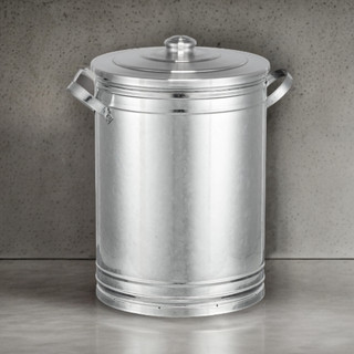 Lixeira 30 litros tambor aço galvanizado com tampa lixeira cozinha lixeira metal