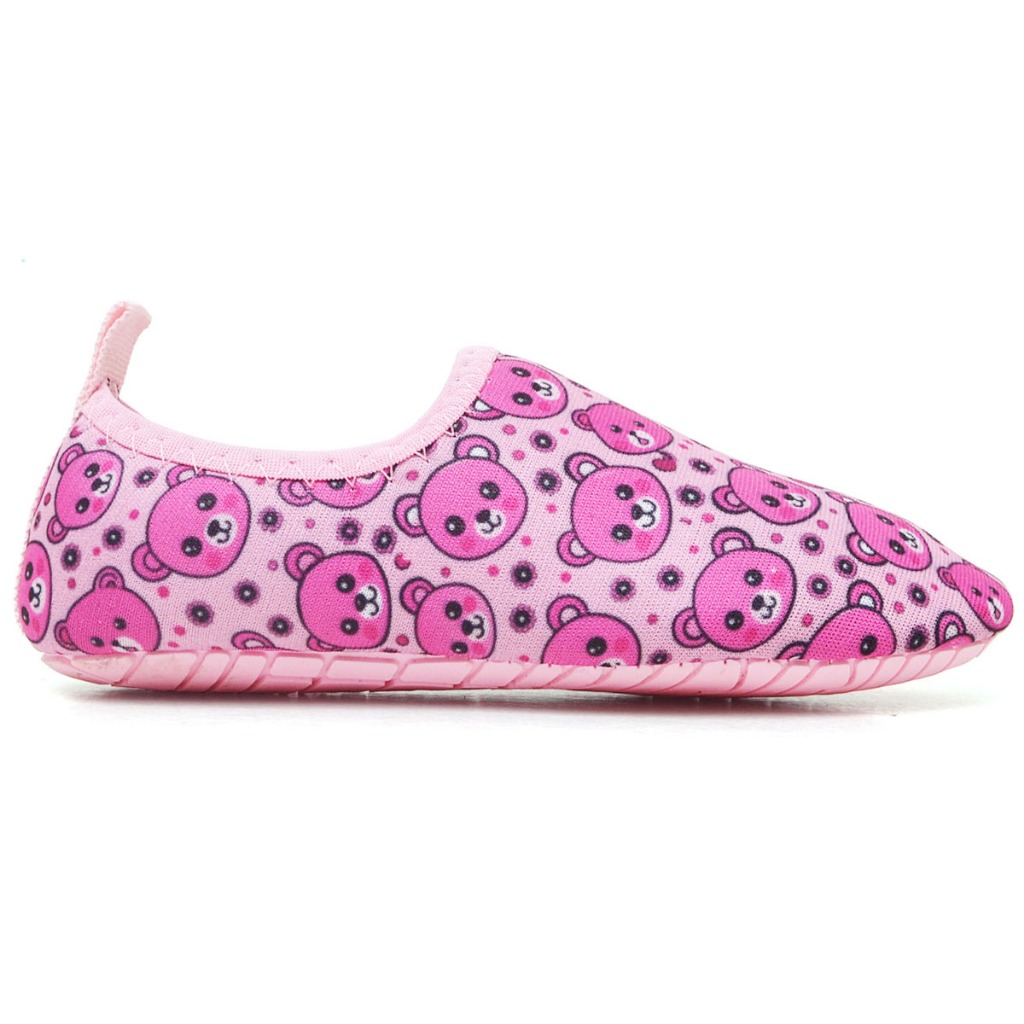 Sapatilha agua infantil calce facil urso rosa sapatilha aquatica sapatilha neoprene