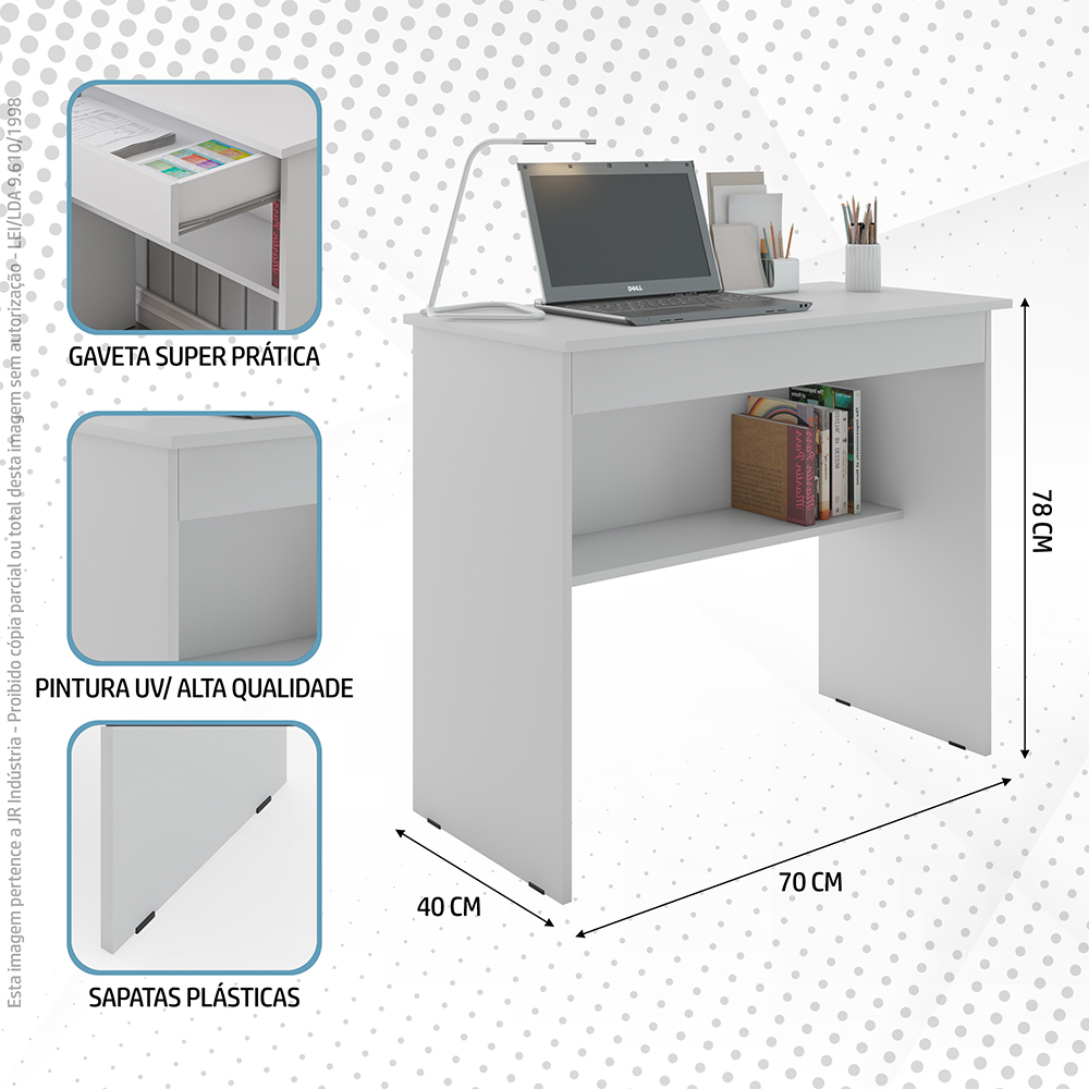 Escrivaninha mesa de computador 1 gaveta estudo quarto varias cores