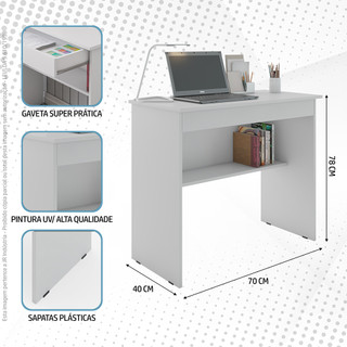 Escrivaninha mesa de computador 1 gaveta estudo quarto varias cores