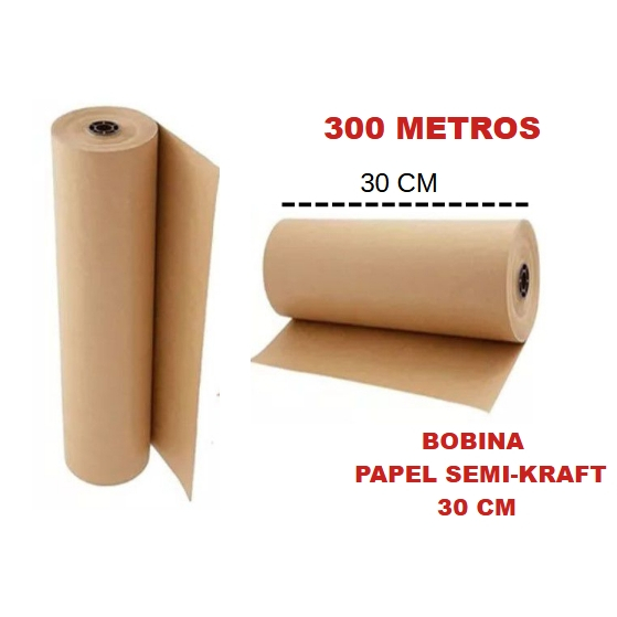 Papel Semi Kraft Bobina 30cm Aprox. 3,5KG  Pardo Embalagem Caixa