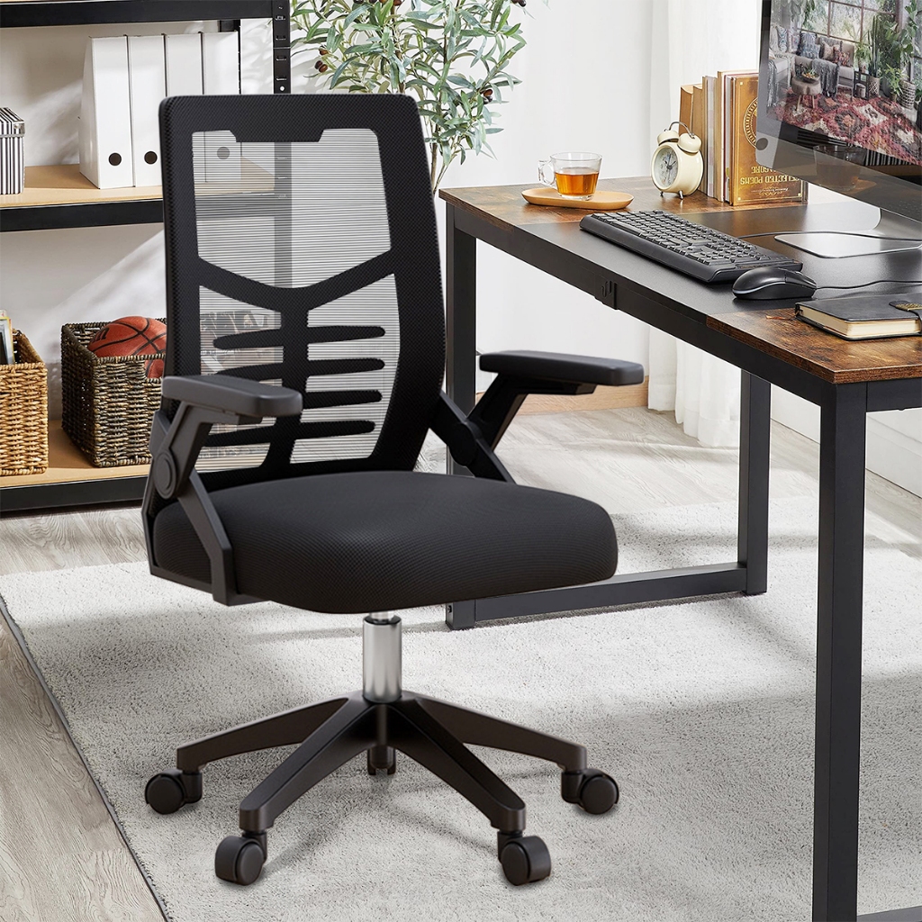 Cadeira de Escritório Para Design Lombar Ergonômico Cadeira Ergonômica Com Altura do Assento e Comprimento do Apoio de Braço Ajustáveis Preto