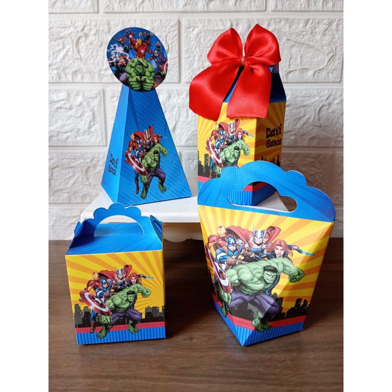 20 Personalizados os Vingadores caixinhas lembrancinhas para festa de Aniversário