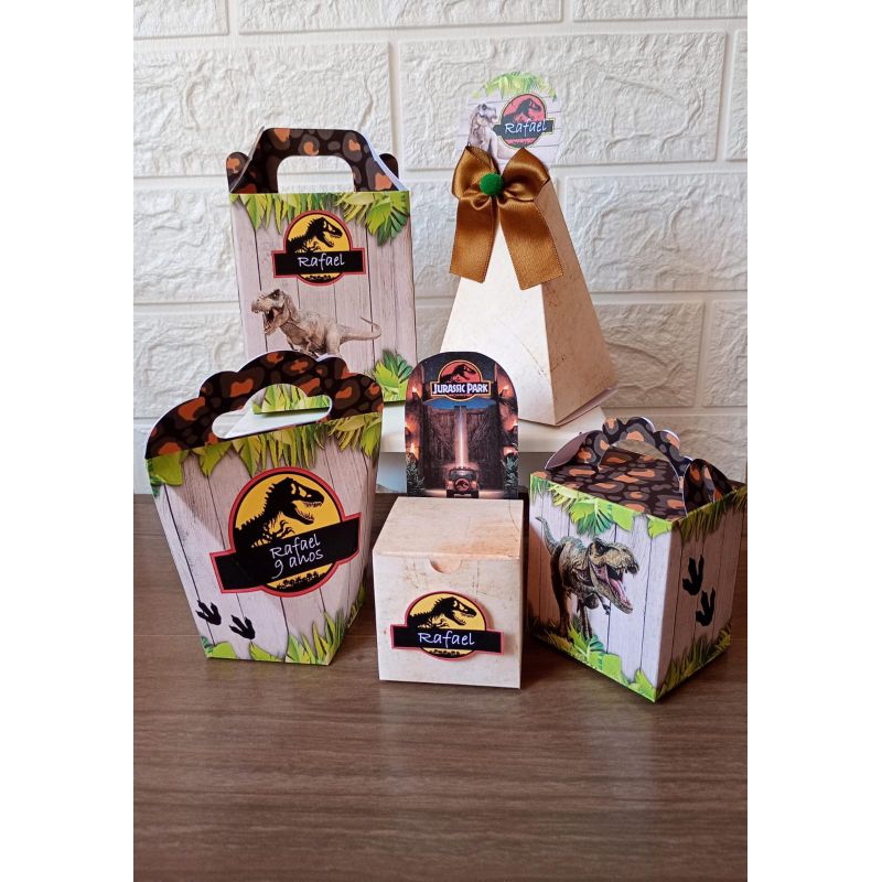 Personalizados Jurassic lembrancinha caixinhas para festa de Aniversário, dinossauros
