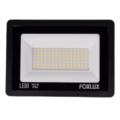 Refletor LED 100W Foxlux 6500K Branco Frio IP65 Bivolt Resistente a Água