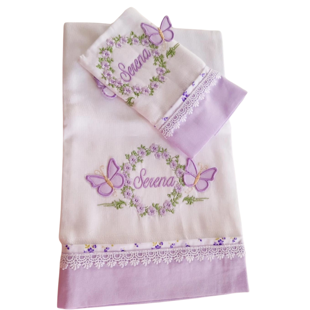 Kit Infantil  Fralda Passeio Personalizada + Fralda de Boca Bordada Kit Bebê com 2 Peças em Oferta na Shopee