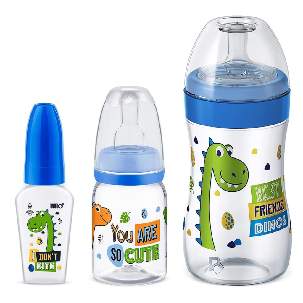 Kit Mamadeiras Lillo Evolution Magia com Chuquinha Bico Reto +0 Meses Recém Nascido