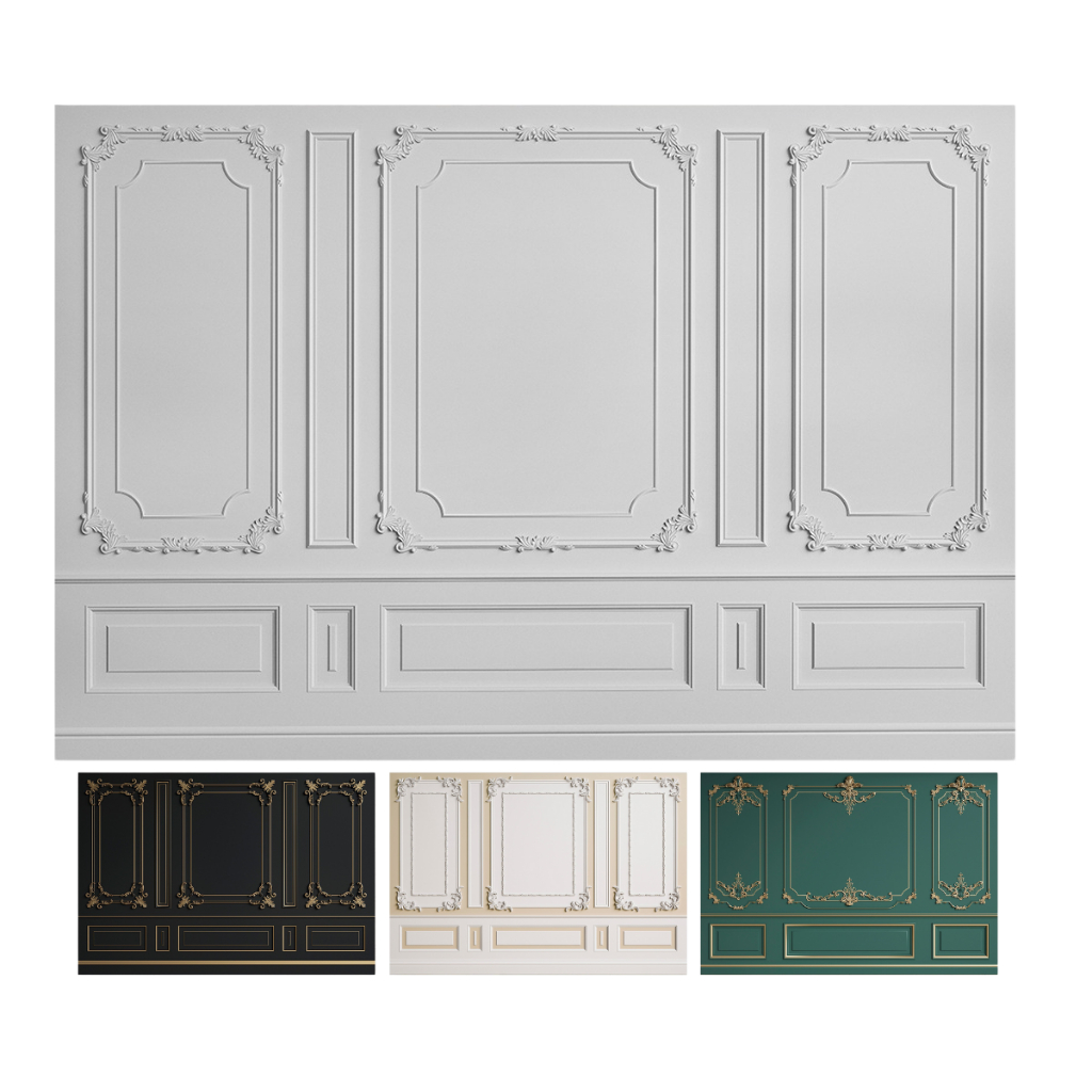 Fundo Fotográfico Tecido Sublimado 3D Boiserie 3,00x2,50 Horizontal