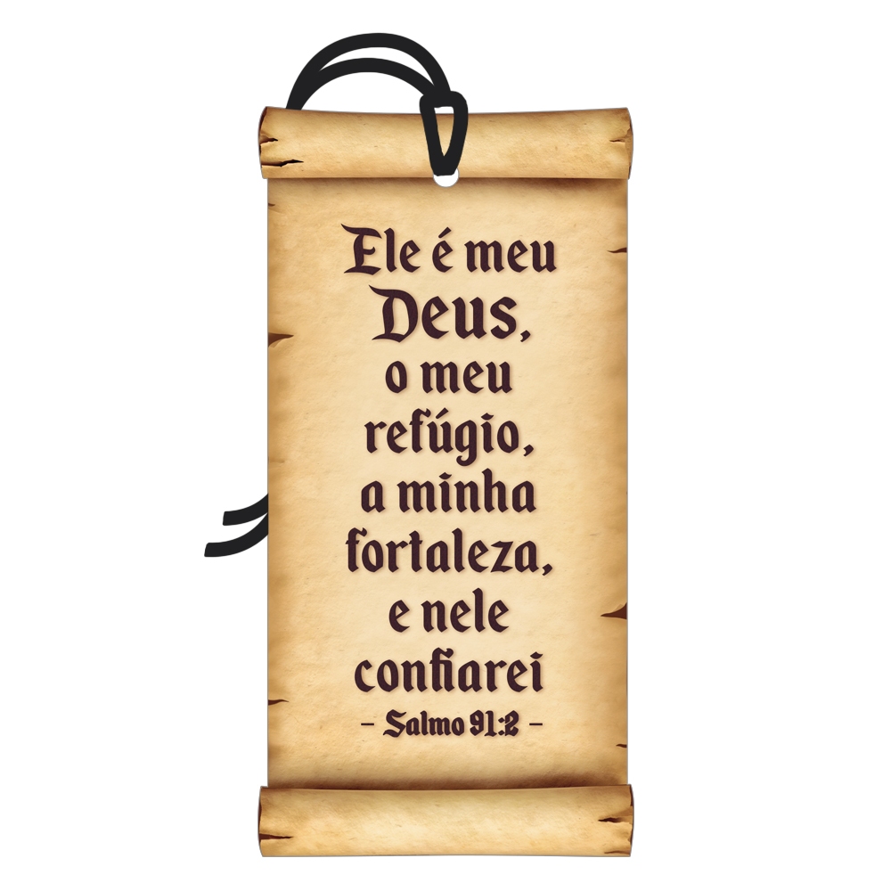 Placa Decorativa Mini 7x14 Tag Decorativa Bíblia Salmo 91