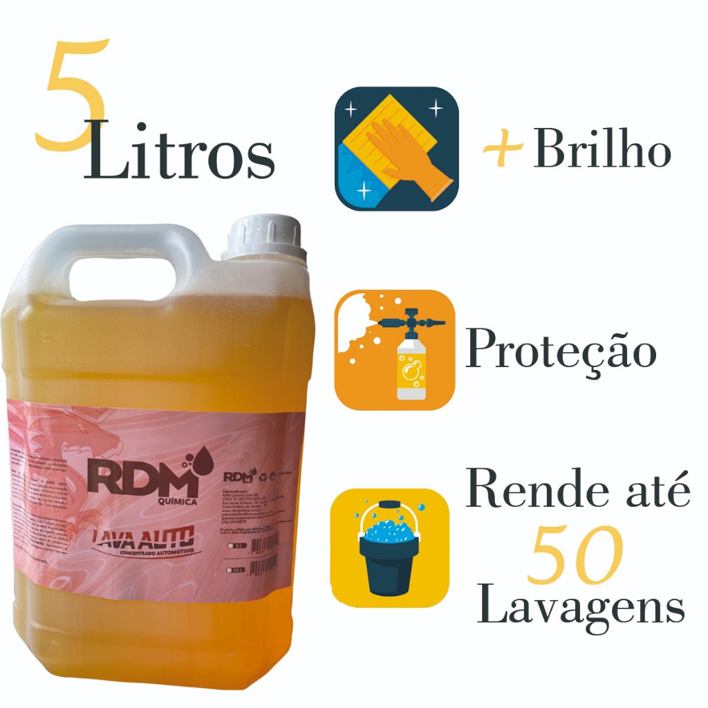 Shampoo Com Cera De Carnaúba 5 Litros Automotivo + Brilho