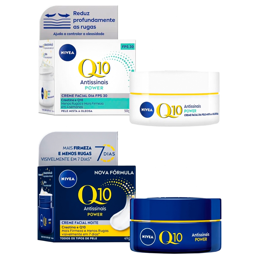KIT Q10 POWER PELE MISTA A OLEOSA 50G + NOTURNO 49G NIVEA em Oferta na Shopee