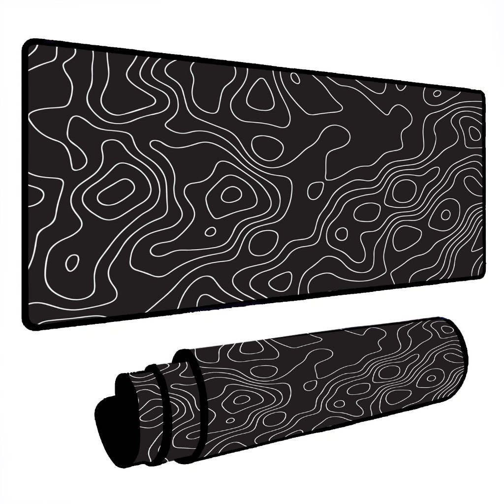 Mouse Pad Gamer Speed Extra Grande Com Borda Costurada - Vários Tamanhos Abstrato Geométrico Preto MEGA OFERTA