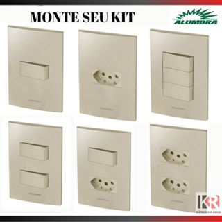 Tomada e Interruptor conjunto Champanhe | Dourado  Alumbra em Oferta na Shopee