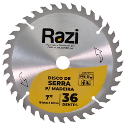 Disco Serra Circular 7 1/4 Polegadas 36 Dentes Para Madeira Uso Profissional 180mm