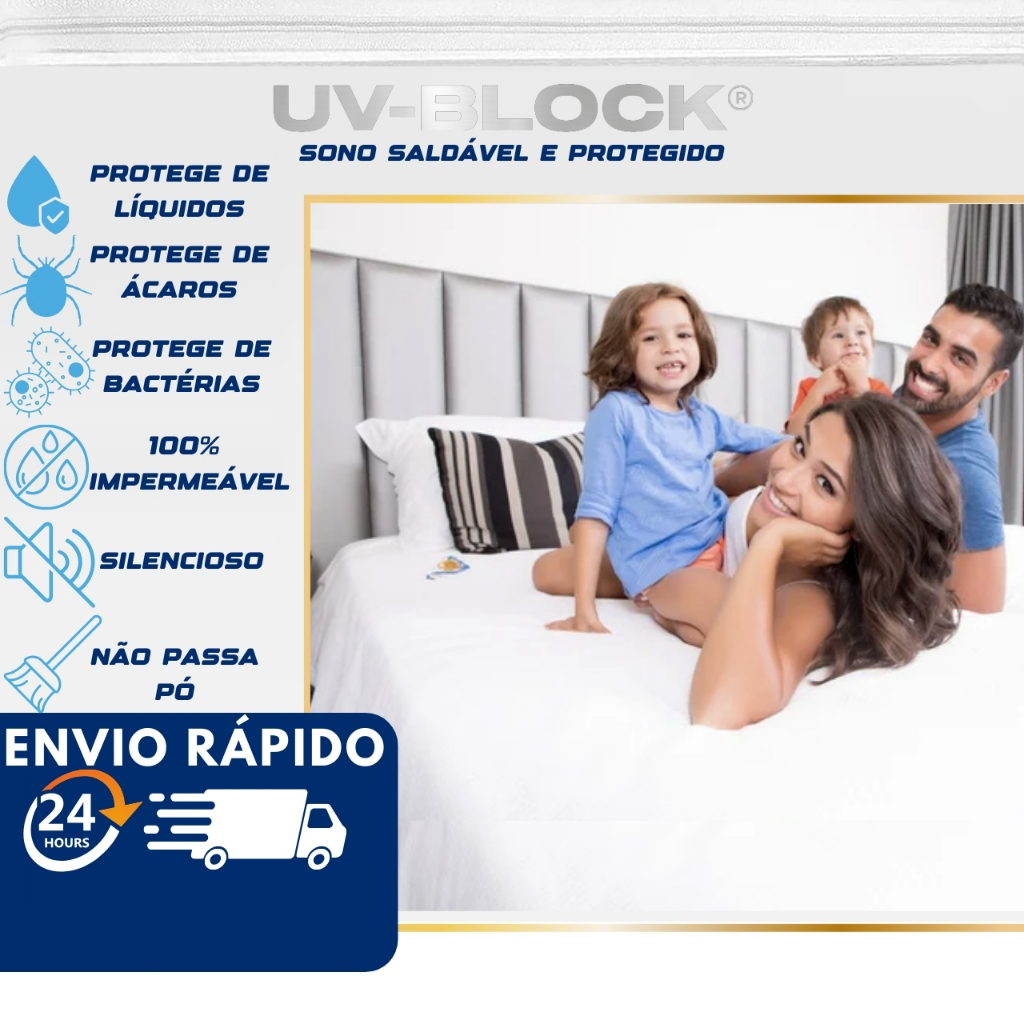 Capa Protetora Colchão Impermeável Casal Solteiro Queen Berço Protetor Cama King Elástico UV-Block