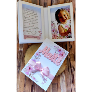 Convite padrinhos de batismo com foto personalizado em Oferta na Shopee