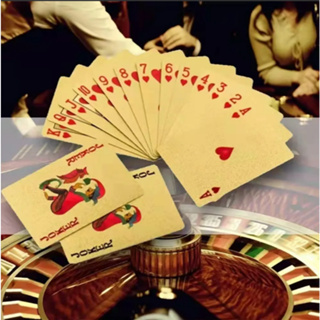 Baralho Dolar Dourado Ouro Folheado - A prova D'agua Poker Truco Cartas Jogos DOURADO em Oferta na Shopee