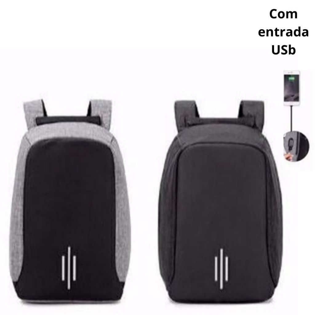 Mochila Anti Furto Notebook 15.6 Impermeável Reforçada Unissex com Entrada USB Vários Modelos para Escolher