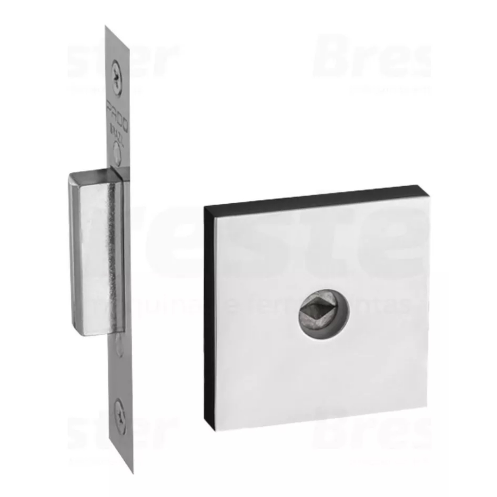 Fechadura Auxiliar Porta Externa ZM 1500 Roseta Quadrada Cromado Pado