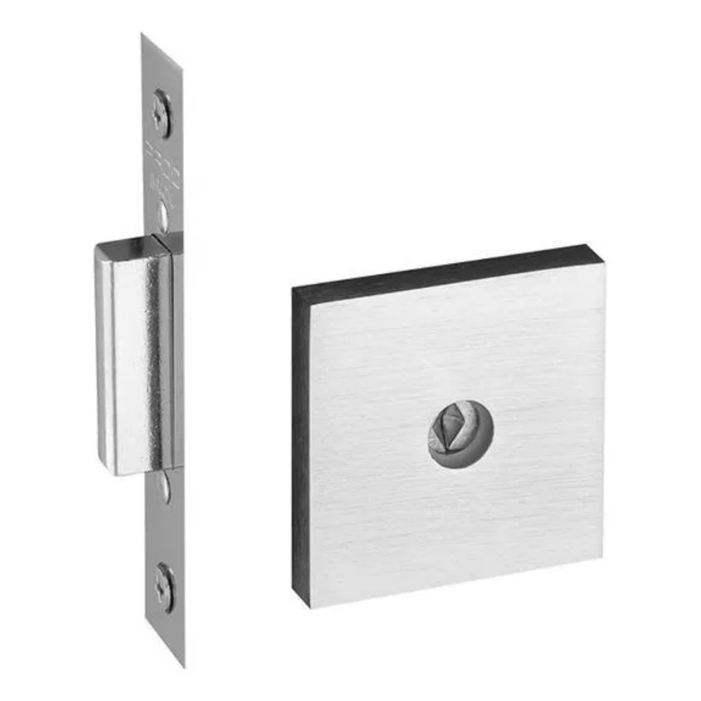 Fechadura Auxiliar Porta Externa ZM 1500 Roseta Quadrada Escovado Pado