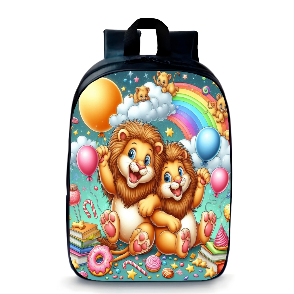 Mochila Pequena Pré-escolar Leãozinhos moda infantil promoção