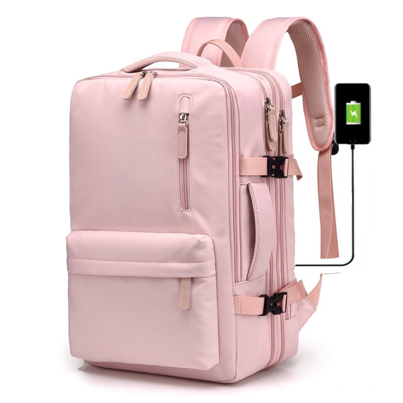 mochila de viagem multifuncional à prova d'água expansível aprovada pela companhia aérea em Oferta na Shopee
