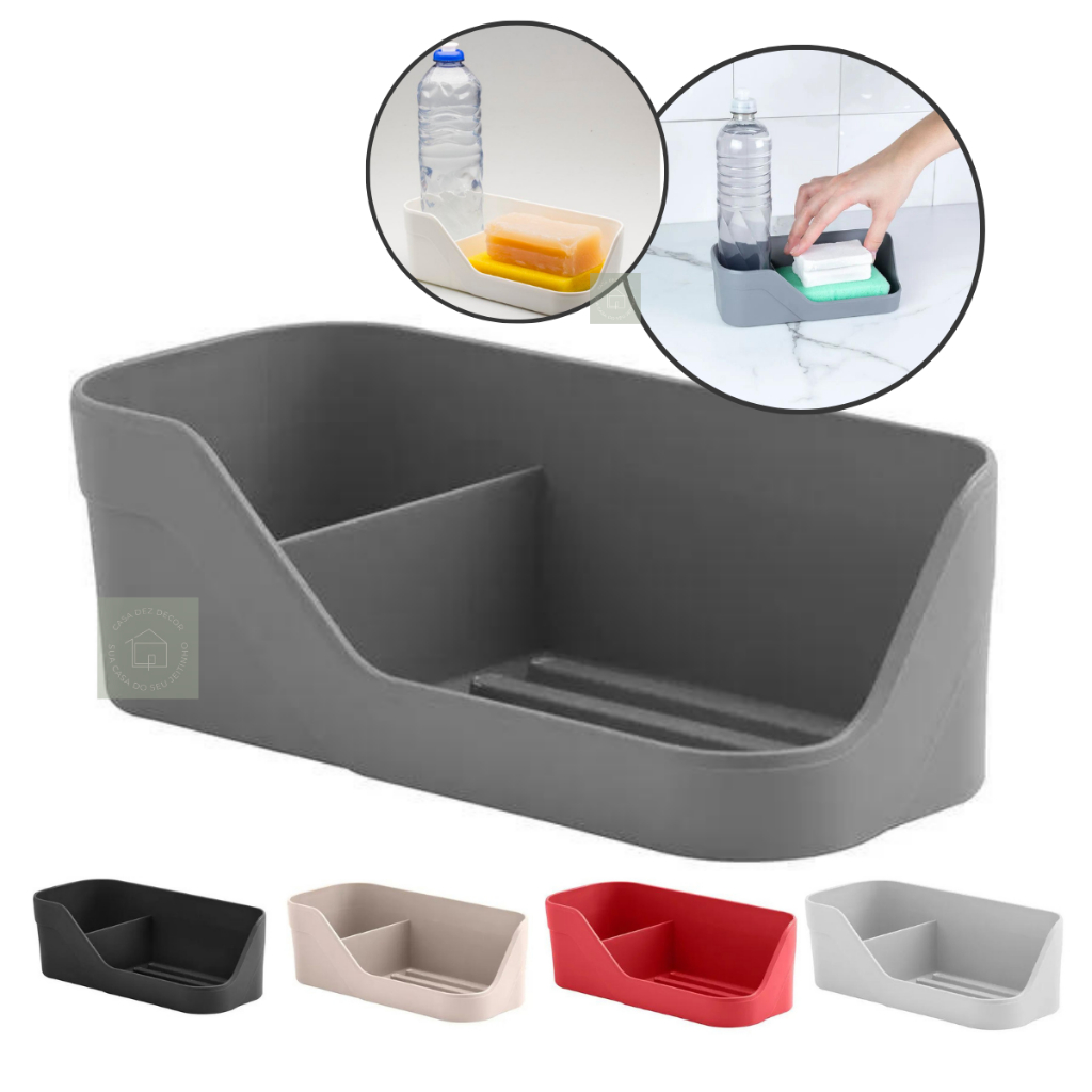 Organizador De Pia Suporte Porta Esponja Detergente 21cm Ou - Home & Living