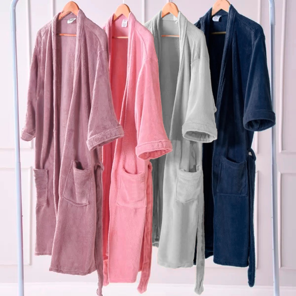 Roupão Feminino Masculino Microfibra Inverno Frio Unissex Banho Robe Hobby Cores