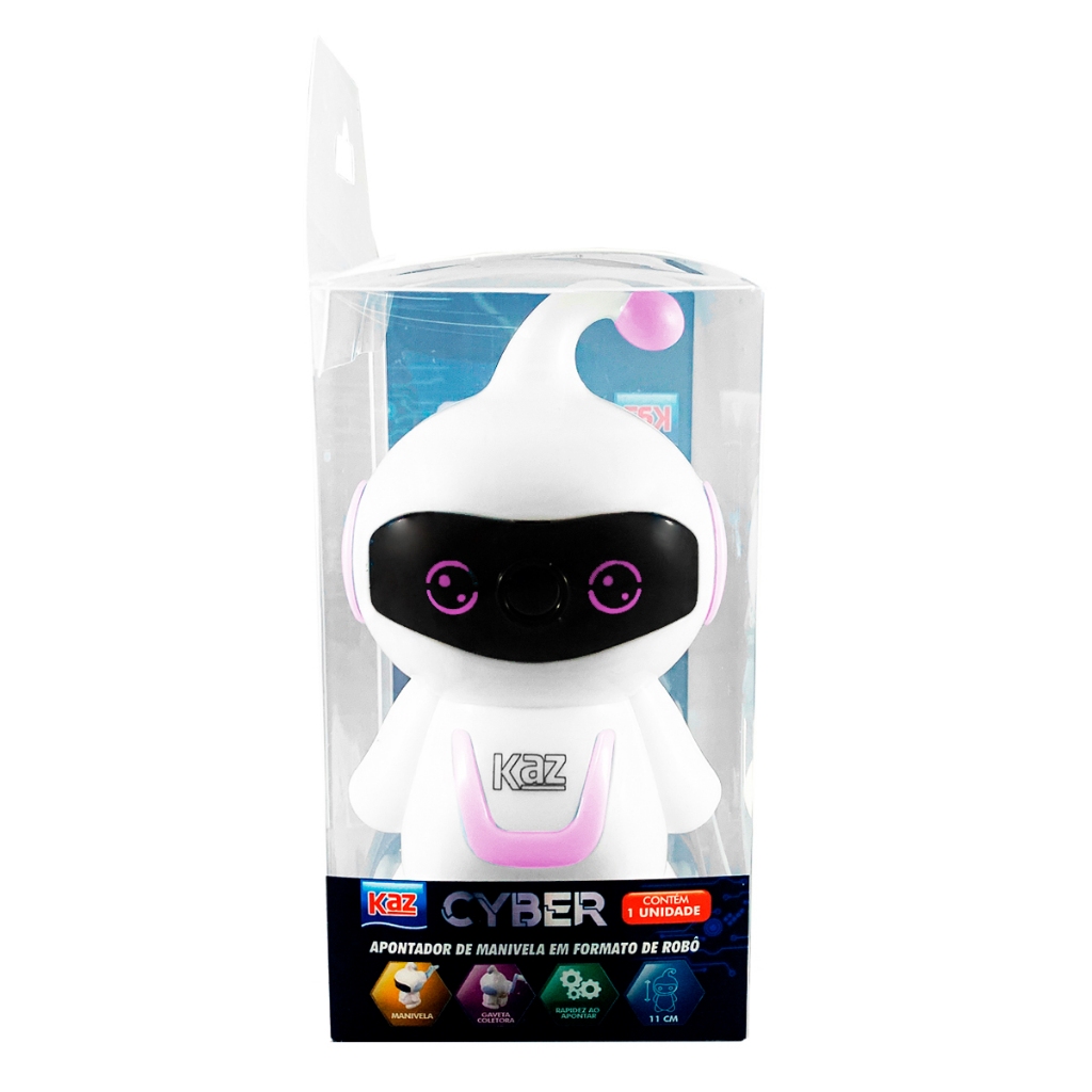 Apontador Escolar Manivela Robô Cyber Gaveta Coletor De Sujeira em Oferta na Shopee