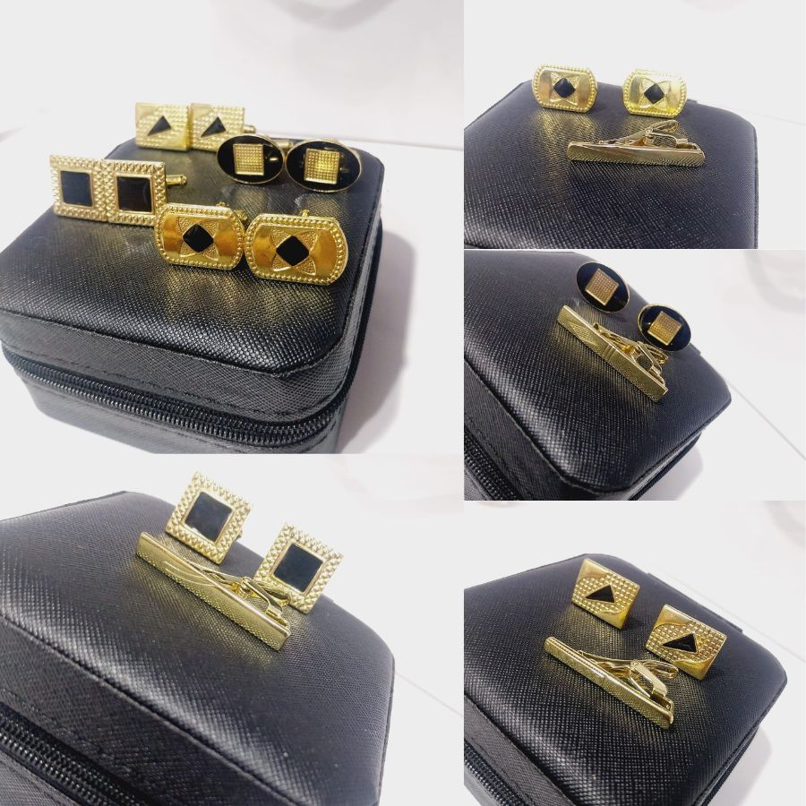 KIT Homens da Moda Botões de punho em Metal de punho em Metal Acessórios Grande Presente Para Família